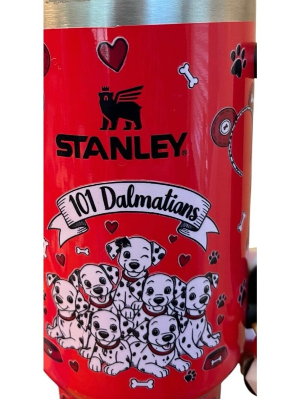 101 Dalmations Stanley Quencher 40 oz Flowstate Red Tumbler Custom Wrap New - Picture 2 of 7